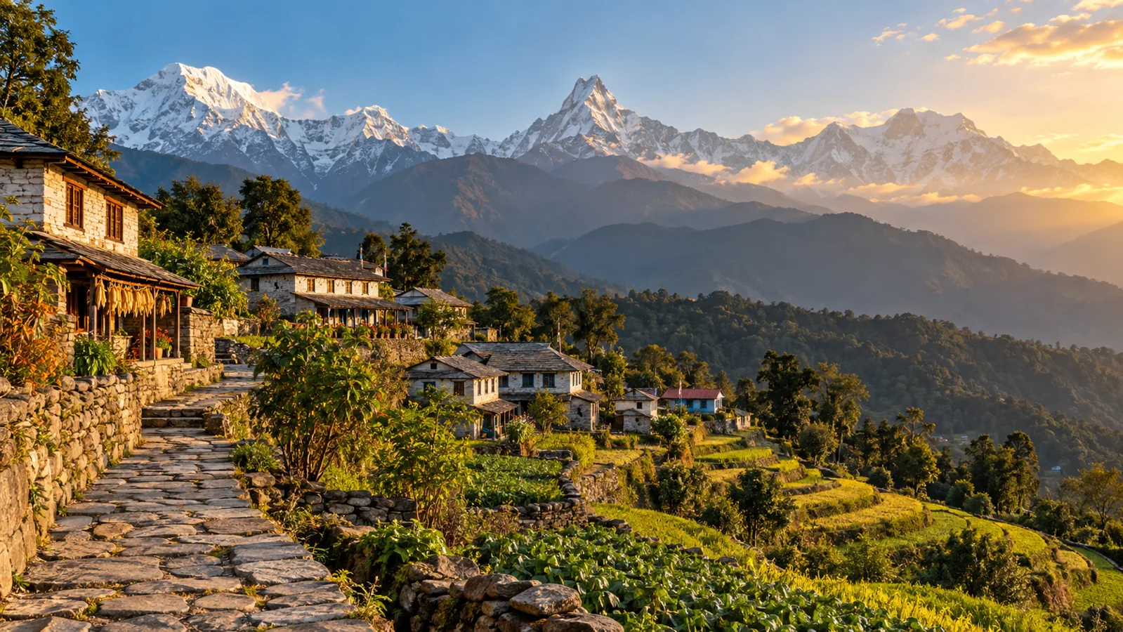 AI-generated editorial depiction of Dhampus in pokhara